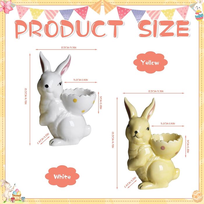 Набір із 2 порцелянових стаканчиків для яєць на Великдень Yarteim