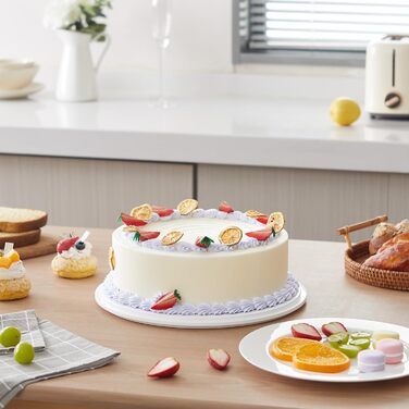 Контейнер для торта 27 см з кришкою та ручкою, білий Lifewit