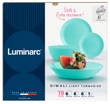 Сервіз LUMINARC DIWALI LIGHT TURQUOISE, 19 предметів (6443106)