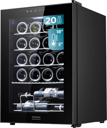 Винный холодильник до 20 бутылок черный Cecotec