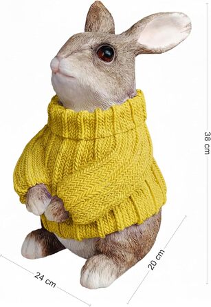 Декоративні фігурки кроликів у светрі жовтий colourliving