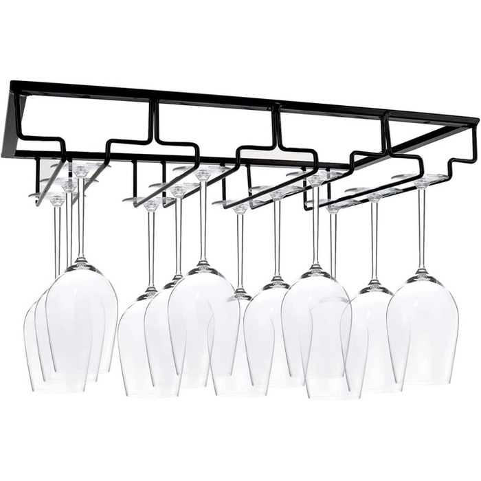 Держатель для бокалов подвесной металлический, 4 ряда для 8 бокалов