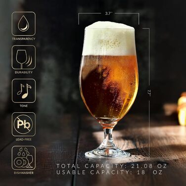 Набор элегантных бокалов для пива 480 мл Krosno