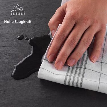 Набір із 10 кухонних рушників преміум-класу Blumtal - Високоякісні кухонні рушники, 100 бавовна, картаті, 50x70 см, 10 предметів (5 предметів, сірі)