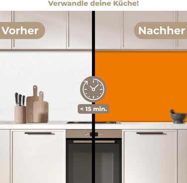 Кухонний фартух 60x250 см, самоклеючий фартух, кухонний фартух, кухонний фасад, самоклеючі кухонні фартухи - Осінь (Помаранчевий - колір, 60 x 400 см)