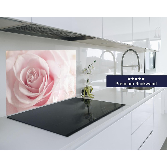 Кухонний фартух timalo зі скляним виглядом Акрилове скло 2 мм Бризкозахисна стіна для плити, скляний фартух, акрилові скляні стінові панелі, захисна панель для фартуха Бетонно-блакитно-сірий (160x50 см, 239- Рожеві троянди)