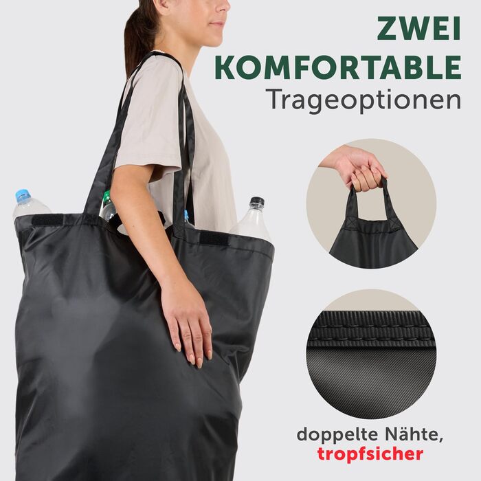 Контейнер для збору пляшок Blumtal Deposit 150 л з 2 відділеннями - Бамбуковий органайзер для пляшок - Збірник порожніх пляшок - Збірник пляшок - Контейнер для збору порожніх пляшок з отвором - Збірник пляшок (сірий, Збірник пляшок - 100 л)