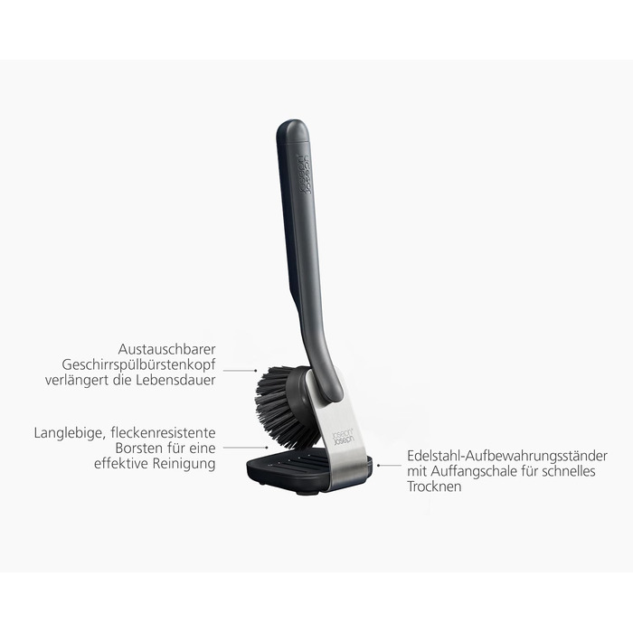 Щетка для мытья посуды с металлической подставкой 28x9,2x9 см Joseph Joseph
