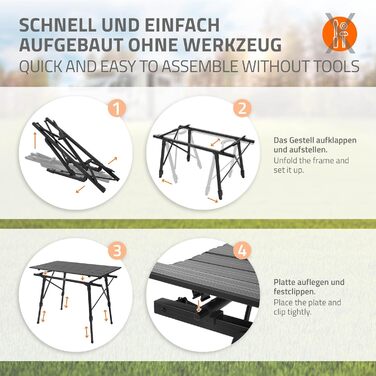 Складной алюминиевый стол для кемпинга 90 x 51,5 см ML DESIGN modern living