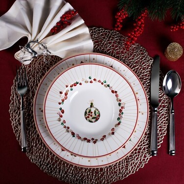 Глибока тарілка Fissman CHRISTMAS BALLS 21,5 см порцеляна (16083)