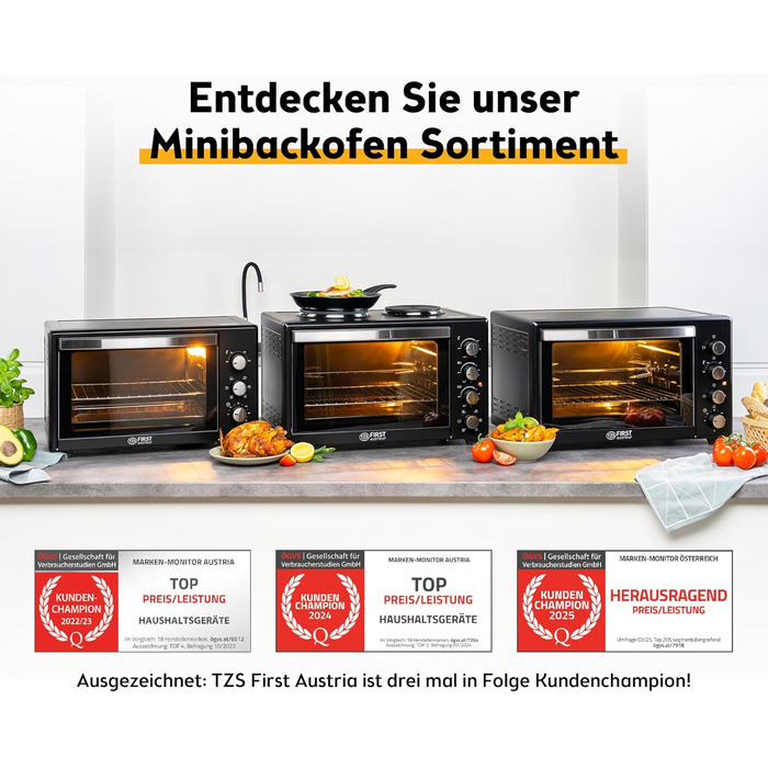 Міні-духовка 45 л, 2000 Вт TZS First Austria