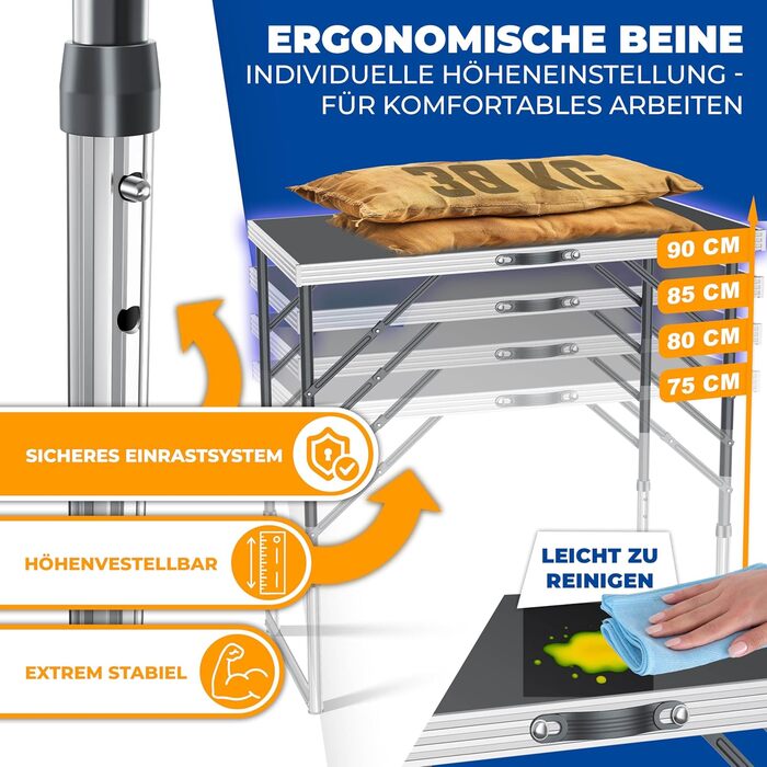 Професійний стіл 3-секційний 100 x 60 см KESSER