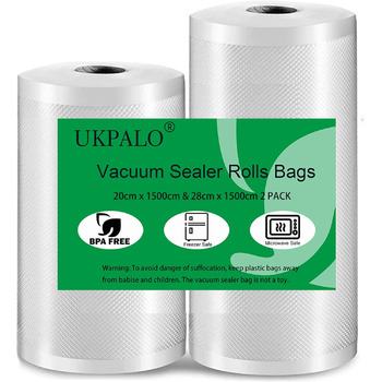 Рулон вакуумных пленок 20 x 1500 и 28 x 1500 см, 2 рулона UKPALO