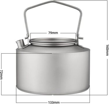 Титановый чайник для кемпинга 980 мл TIANHENGMart