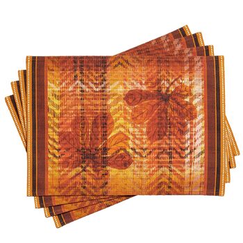 Бавовняні килимки для серветок, набір з 4 шт. , декоративні килимки для серветок, пасхальні килимки, що миються, для свят, вечерь, весни, літа (33 см x 48 см) (11 - тартан на День подяки), 39Hermine 100