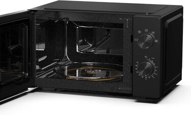 Мікрохвильова піч Hisense H20MOBP1HI / 20 л / 700 Вт / InverterTech / Керамічне покриття / Преміальне скло / Виготовлено на замовлення, багатофазне приготування / Функція розморожування / 5 рівнів потужності / Блокування від дітей / Чорна 20 л Аналогове к