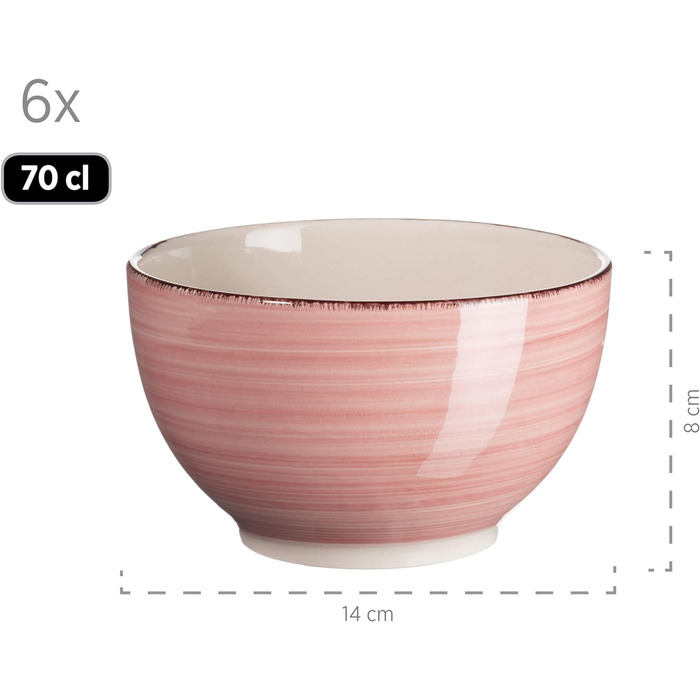 Вінтажний набір посуду з 30 предметів на 6 осіб, комбінований сервіз з керамічного розпису, керамограніт, (рожевий)