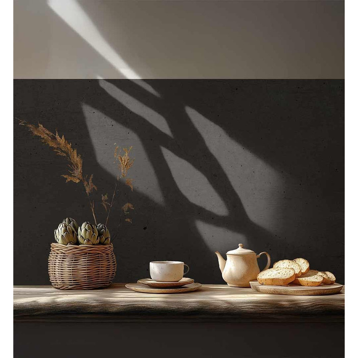 Самоклеючий кухонний фартух - матовий, жорстка бризкозахисна плівка як доступна альтернатива склу, легке встановлення та очищення - висота 60 см - Дизайн Чорна кам&39яна стіна 80 x 60 см Чорна кам&39яна стіна Ш 80 см x В 60 см, преміум-якість, жорсткість 