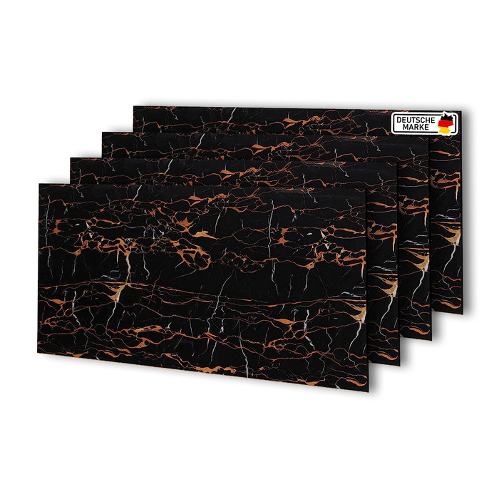 Стінові панелі AS Country Stone під мармур 60x120 см ПВХ-облицювання стіни з пластикових панелей для кухні, ванної кімнати тощо Панель кухонного фартуха (4 шт., Драган)