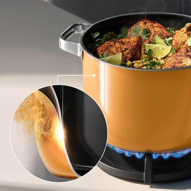 Набор кастрюль со стеклянными крышками, 4 предмета, оранжевый Fusiontec Mineral Pro WMF