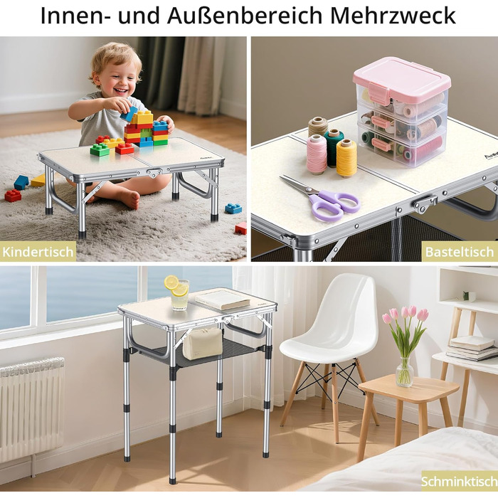 Складной кемпинговый столик 60 x 40 см белый Anbte