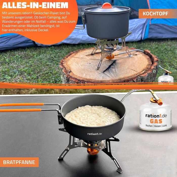 Компактный туристический набор для приготовления пищи 11 предметов ration1.de