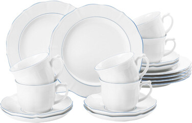 Кавовий сервіз на 6 персон, 18 предметів, Sonate Blue Lines Seltmann Weiden