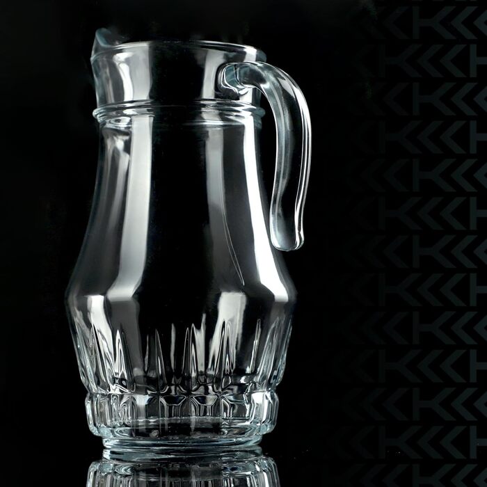 Скляний глечик для води з носиком та зручною ручкою 1,5 л KADAX