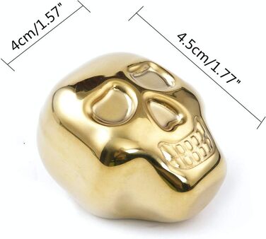 Набір охолоджувальних каменів для віскі у формі черепа золоті Ulalaza