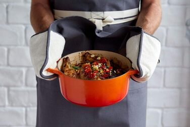 Рукавичка Le Creuset подвійна з петлею, один розмір, бавовняне полотно, 95001000600000 (Флінт)