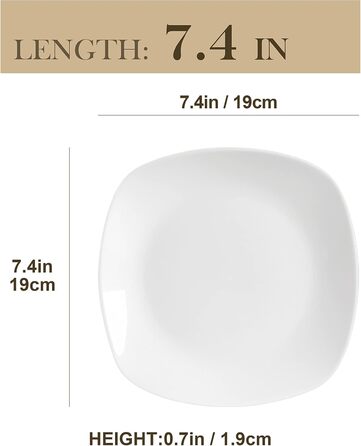 Серія Elisa, 12-предметний кремовий порцеляновий кавовий набір, кавові чашки та блюдця на 6 осіб для кави, чаю, десертів (білий, десертні тарілки (6 шт.))