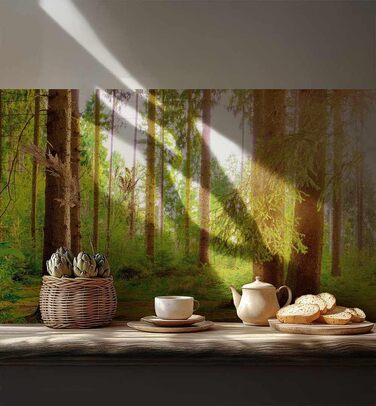 Самоклеючий кухонний фартух - матовий, преміальна бризкозахисна плівка 0,4 мм як доступна альтернатива склу, легке встановлення та очищення - висота 60 см - Дизайн Світло-сірий мармур 180 x 60 см (Лісово-зелений, Ш 340 см x В 60 см, 0,2 мм)