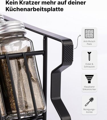 Підставка для спецій трирівнева з 24 баночками, чорна Deco haus