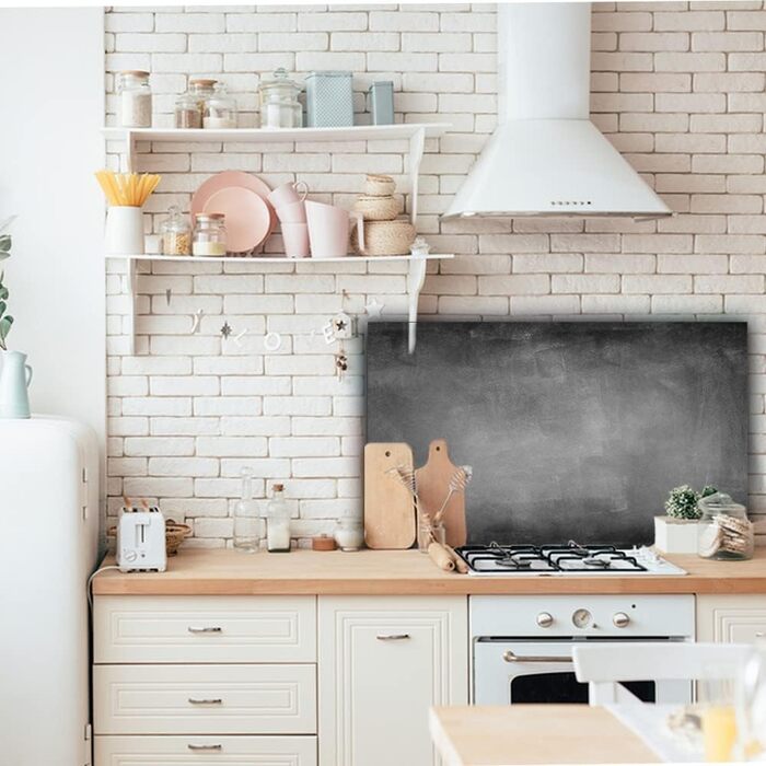 Дизайнерський кухонний фартух з алюмінієвого композиту, кухонний фартух, товщина 3 мм, 60x100 см, (бетонна стіна чорного кольору)