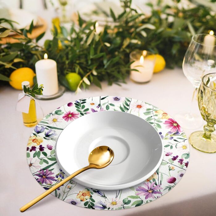 Круглі лляні килимки 6 предметів 35 см Cabilock