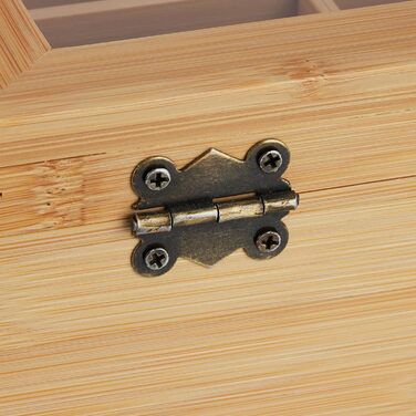 Чайна коробка Relaxdays, 12 відділень, бамбук, ВxШxГ 9,5 x 26,5 x 28,5 см, для чаю та кави в капсулах, контейнер для чаю з кришкою, натуральний колір