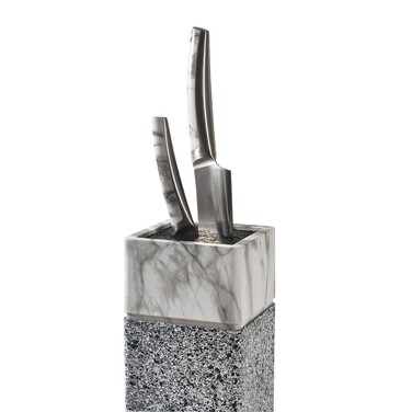 Підставка для кухонних ножів та ножиць Fissman 11x11x23см колір МАРМУР пластик (12875)