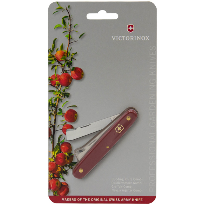 Ніж Victorinox садовий Budding Combi 100мм/2функ/черв.мат (блістер)