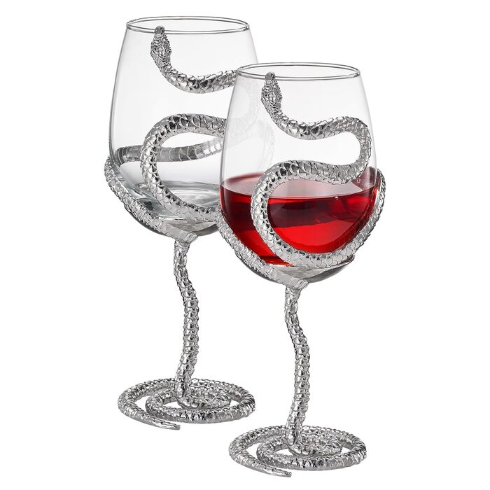 Элегантные бокалы для вина со змеиным мотивом 540 мл The Wine Savant