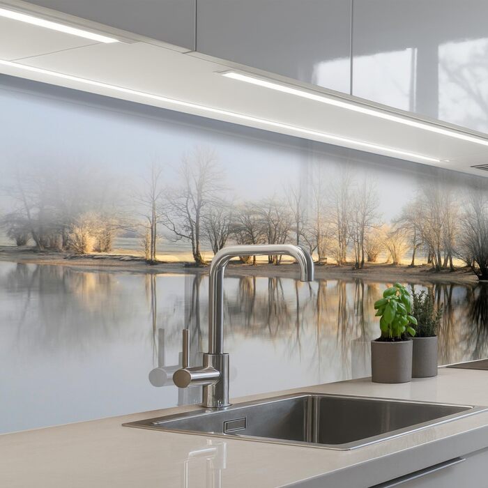 Кухонний фартух 60x80 см Самоклеючий настінний захисний екран для кухні Кухонний фартух Кухонні фасади Кухонні фартухи Кухонна стіна Вода - Пейзаж - (Природа - Пейзаж, 80 x 150 см)