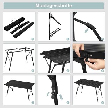Складной алюминиевый стол для кемпинга 120 х 68,5 см WOLTU