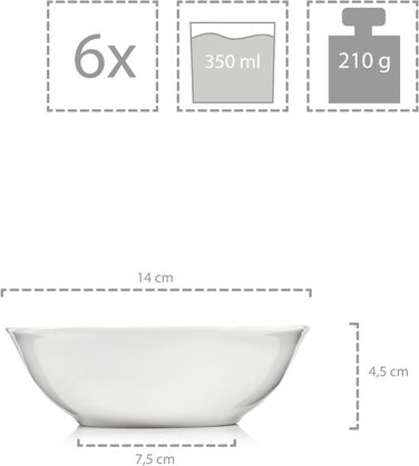 СПІВАЧКА Порцеляновий столовий сервіз Bilgola Black Lines, набір посуду з 18 предметів на 6 персон, набір тарілок, квадратний (круп'яні миски 6 шт.)