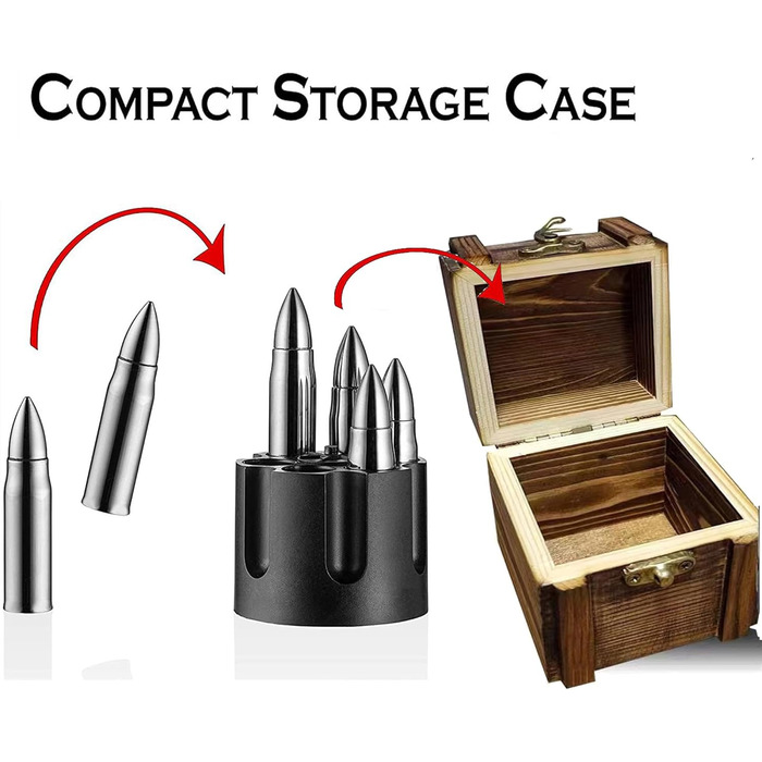 Набір з 6 каменів для віскі у вигляді набоїв YUEMING