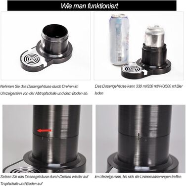 Міні-пивоварня для пива в банках, піноутворювач для пива, компактний диспенсер для пива. Перетворіть кожну банку на розливне пиво, як у пабі Ідеальний подарунок чоловікові на день народження, на День батька. Сріблястий (Чорний)