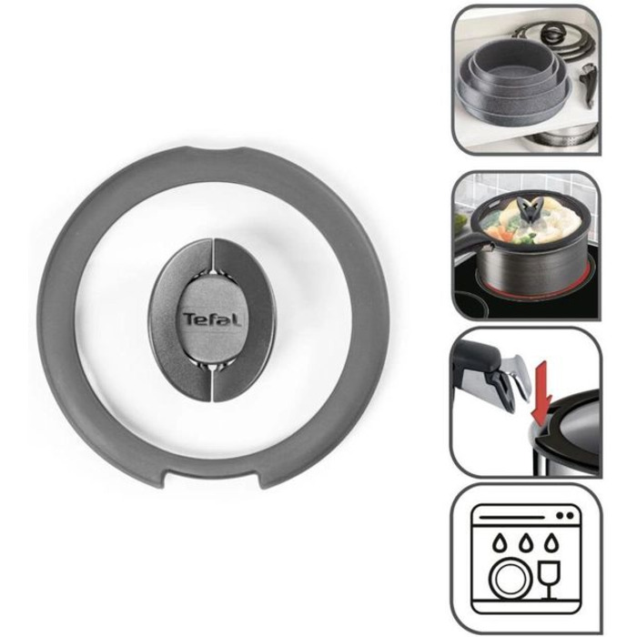 Tefal Кришка скляна Ingenio 26 см , скло, силікон