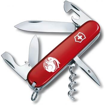 Ніж Victorinox Spartan Zodiac 91мм/12функ/черв /Щасливий кролик біл.