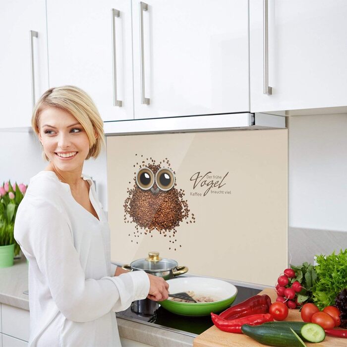 Стеклянный фартук кухонный защита от брызгов 80 х 60 см GRAZDesign