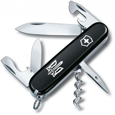 Ніж Victorinox Spartan Ukraine 91мм/12функ/чорн /Тризуб ОУН біл.