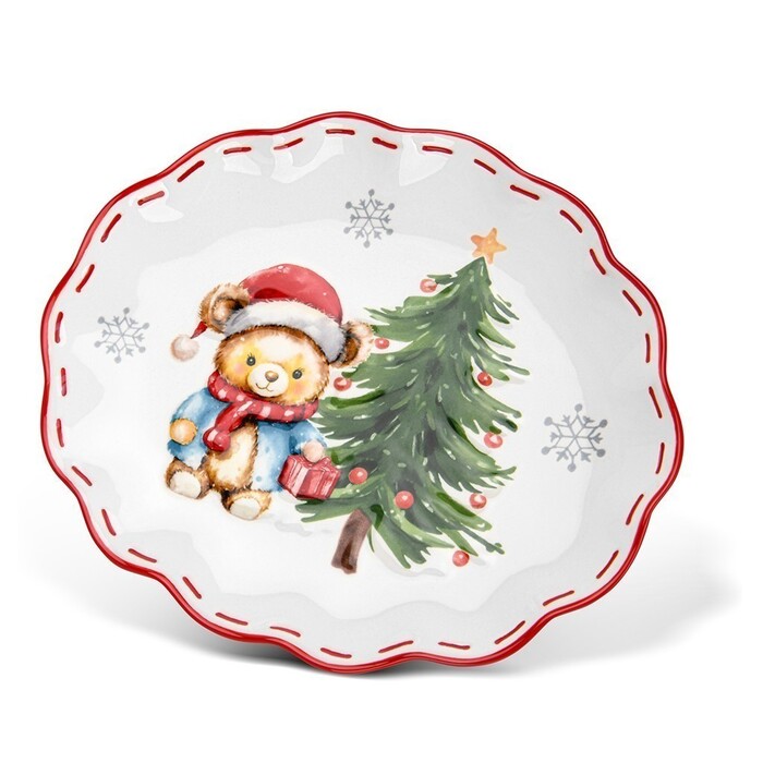 Тарілка овальна Fissman 24х20 см доломіт (0380)