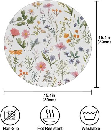 Салфетки для стола с весенними цветами 6 шт 39 см Mexpekil